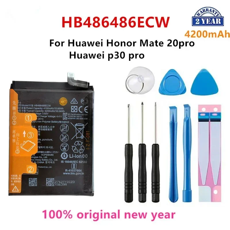 100% Orginal  HB486486ECW 4200mAh Phone Battery For  Huawei P30 Pro/ Mate20 Pro Replacement Batteries+Tools