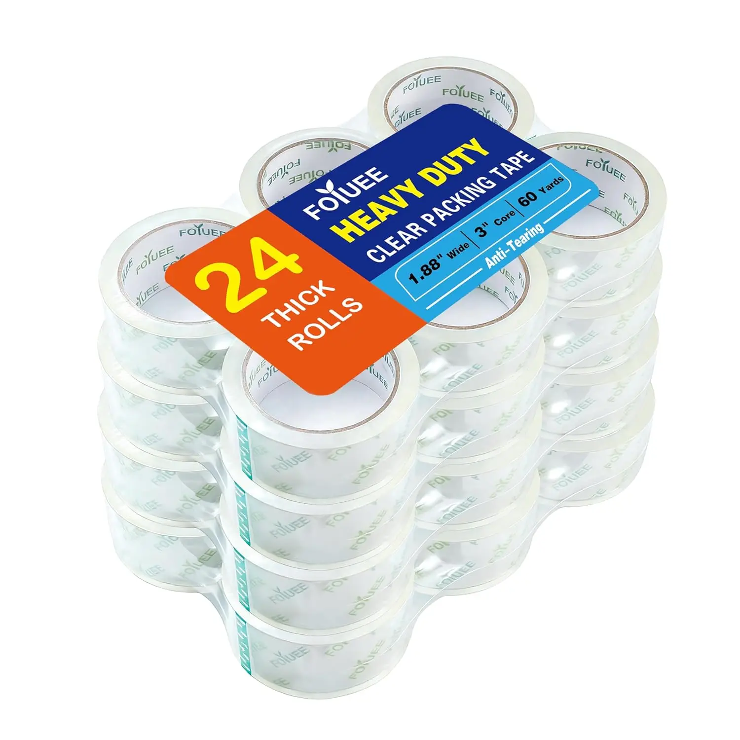 

Strong Adhesive Packaging Tape(24 Rolls) for Shipping, Moving and Storage. Clear Packing Tape, Water Base, Cry l Clear,