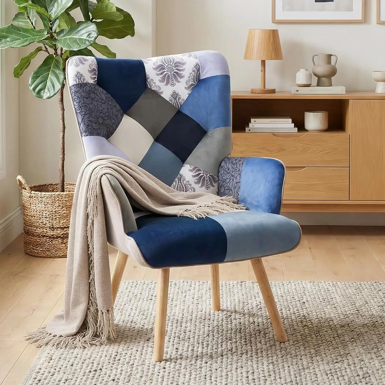 

Living Room Accent Chair Modern High Back Arm Chair, Pattern Style Chairs For Bedroom Waiting, Customized