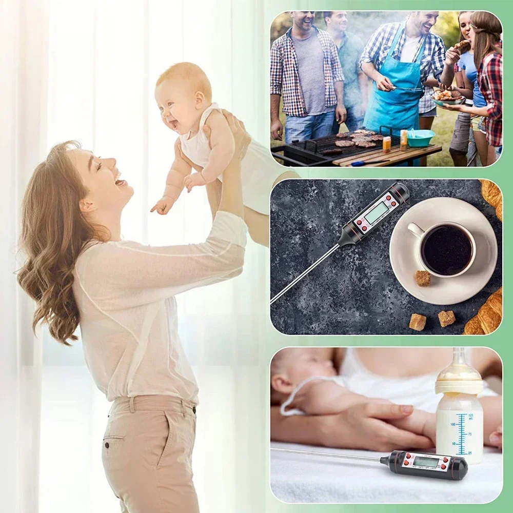 TP101 ميزان الحرارة الرقمي التحقيق ميزان الحرارة المطبخ 15 سنتيمتر ميزان حرارة الزيت الشواء قياس درجة حرارة الخبز