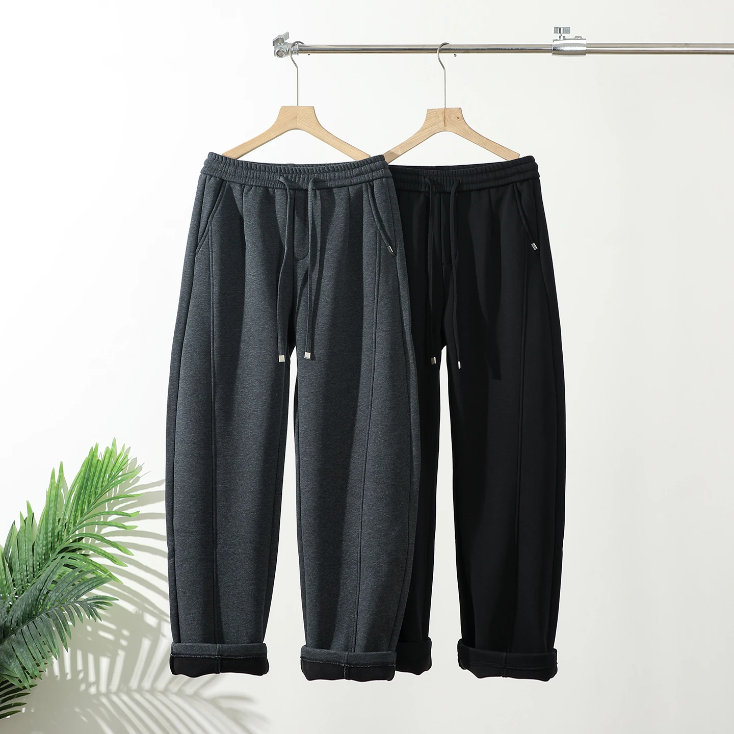 

Laid-ba Sle American Knife Pants Loose Comfortable Elastic Waist Straight Leg Sports Casual Trousers for Men Autumn Winter