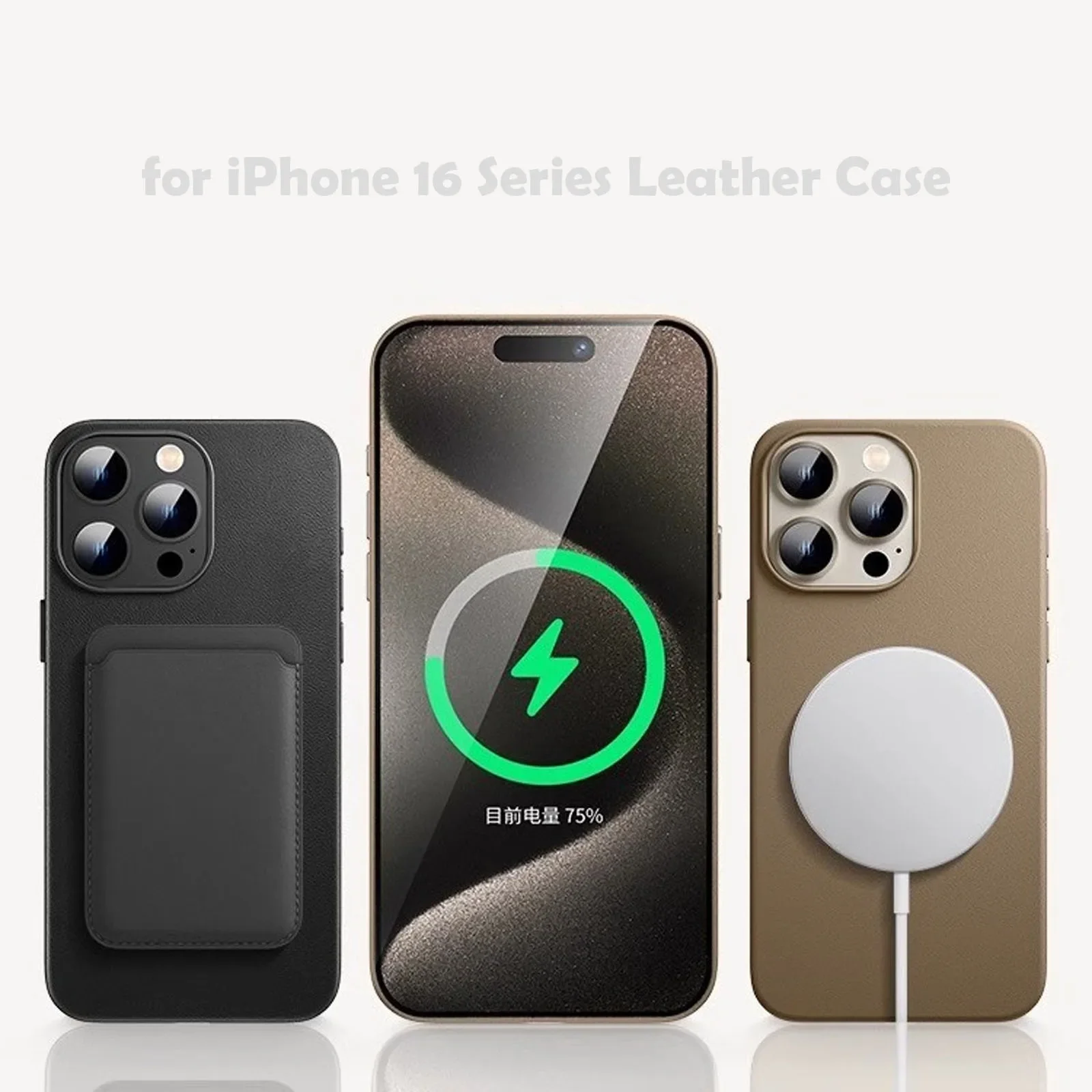 

Premium Leather with Magsafe Case for iPhone 16 Pro Max 16 Plus Shelling with pop-up Animation Wireless Charging Magnetic Cover