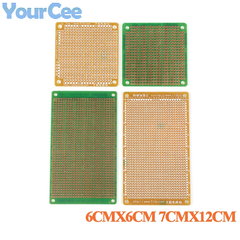 5pcs/1pc Single Side Prototype Universal PCB 6x6CM 7X12CM 6*6cm 7*12cm Experimental Bakelite Copper Plate Circuirt Board 60x60mm