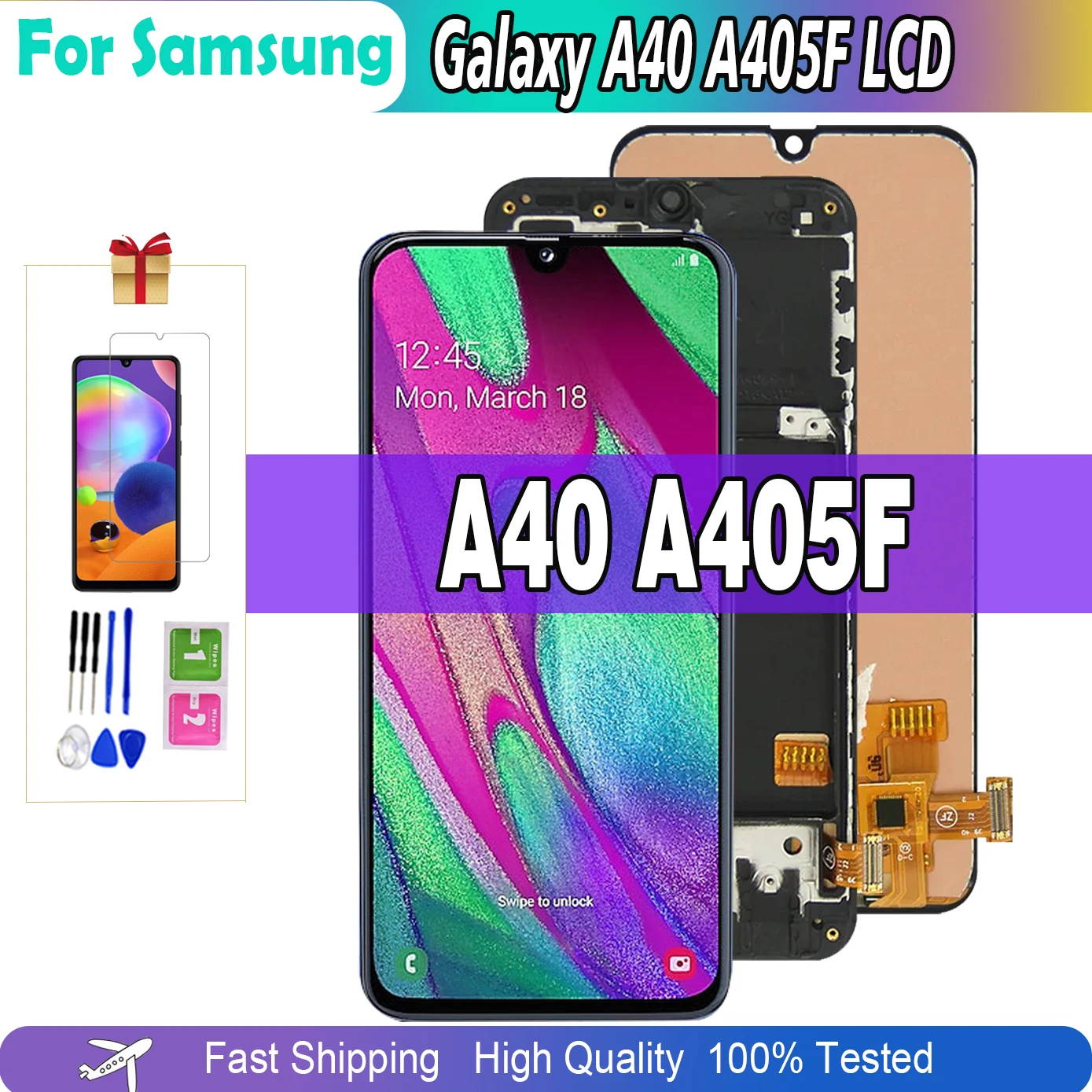 

100% Tested Lcd For Samsung Galaxy A40 A405F A405S A405FM LCD Display For Samsung A405FN LCD Touch Screen Digitizer Repair Parts