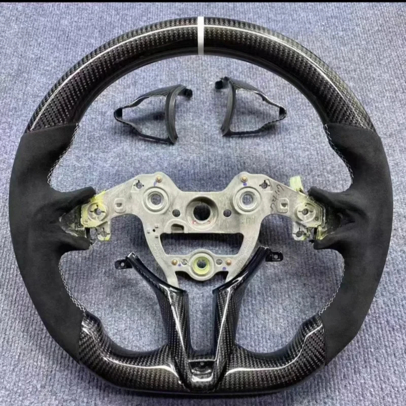 Black Carbon Fiber Steering Wheel for Hyundai Elantra N Veloster NI30 NI20N N-Line Car Steering Wheel