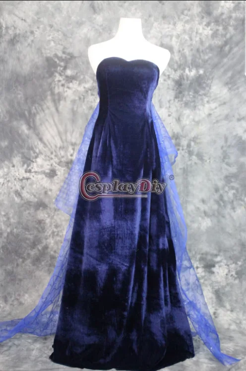 Cosplaydiy Anastasia Dark Blue Cosplay Dress Princess Anastasia Evening Ball Gown Birthday Party Adult Ceremony Dress Halloween