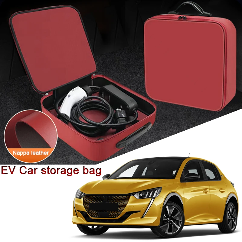 

EV Car Charging Cable Storage Box For Peugeot E-208 E-308 E-408 E-2008 E-3008 E-5008 Electric Vehicle Charger Cables Carry Bag