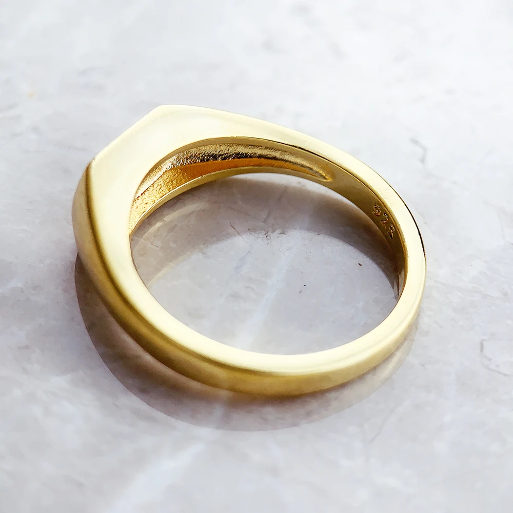Siegelring, Vintage-Stern, Gold, Europa-Stil, nostalgischer feiner Schmuck für Frauen, Sommer, brandneues Geschenk aus reinem 925er-Sterlingsilber – Detail 5
