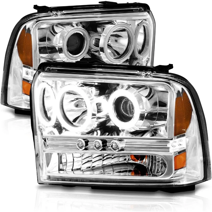ل 2005-2007 F250 F350 F450 Superduty Xtreme LED هالو ريم كروم العارض العلوي زوج-الراكب وجانب السائق #3