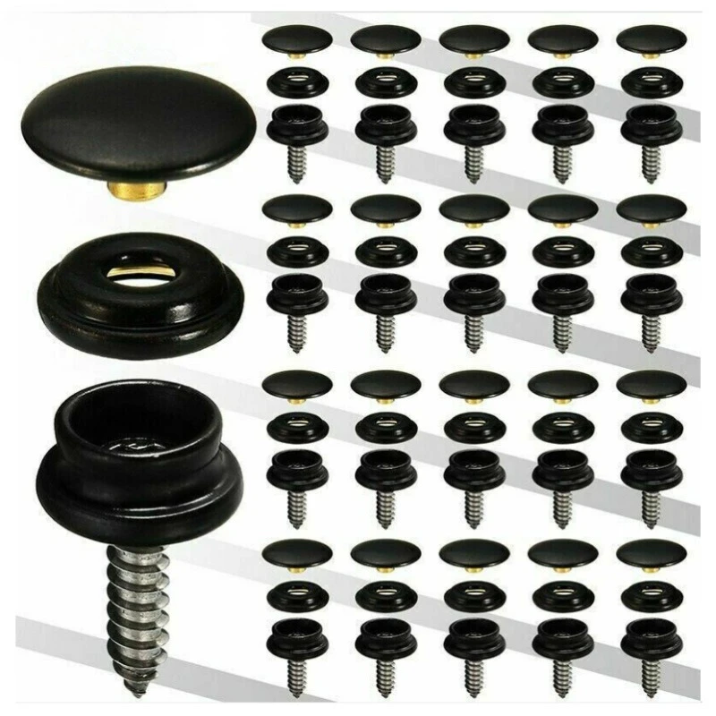 26 Set Stainless Steel Screw Snap Buttons for Tent Boat Socket Buttons Car Canopy Fastener Accessories