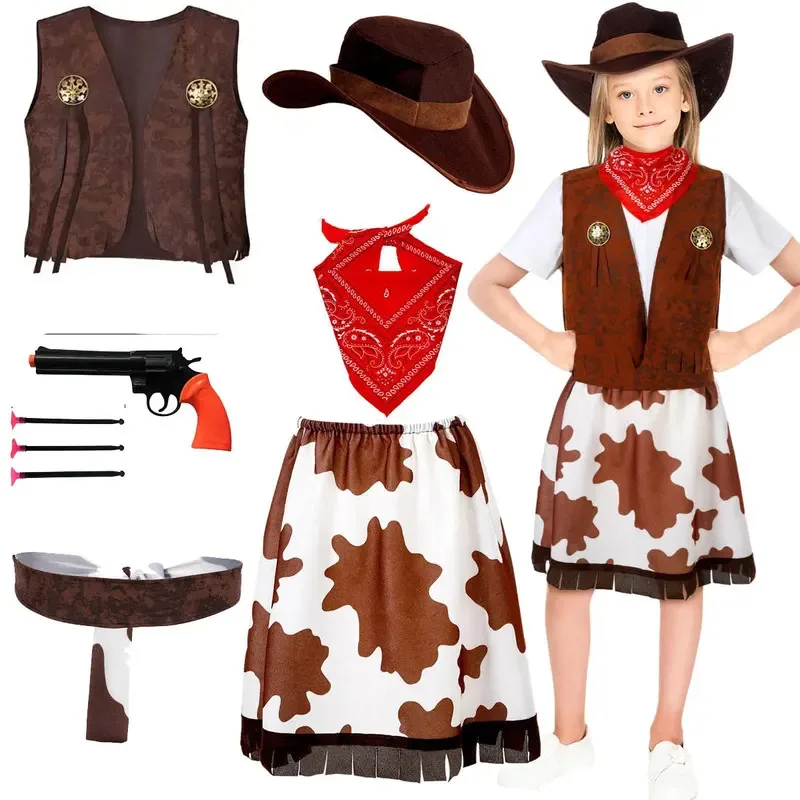 

♥ ♥ Детские ковбойские платья для девочек на Хэллоуин 2026: Костюмы в стиле вестерн для косплея на Пурим и праздничных мероприятий ☆ ★