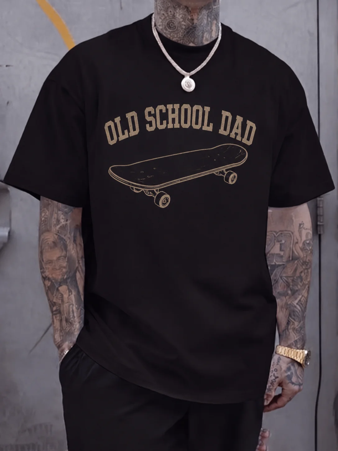 

Men Graphic Tee Short Sleeve Loose Fit Dad Tee Vintage Skateboard Print Old School Graphic Streetwear Outdoor Casual Daily Wear