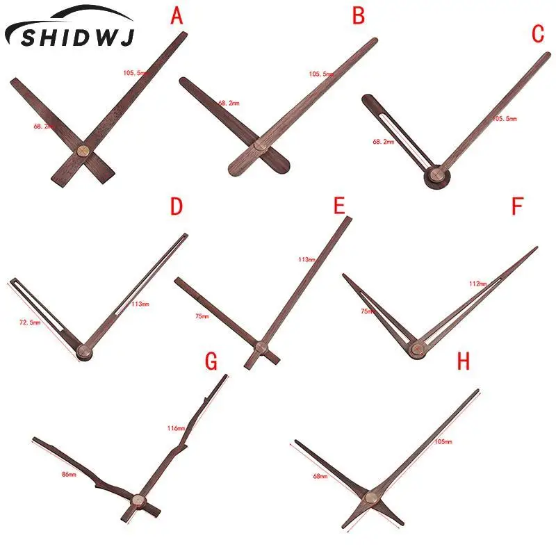 1PC DIY Wooden Pointers Wall Clock Hands 12 Inch Clock Needle Quartz Replace Parts Brown Color