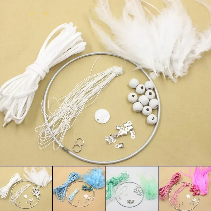 1 * DIY Dreamcatcher Accessories Kit 12cm White/Pink/Green/Blue Enjoy The Fun Of The DIY Craft Home Decoration