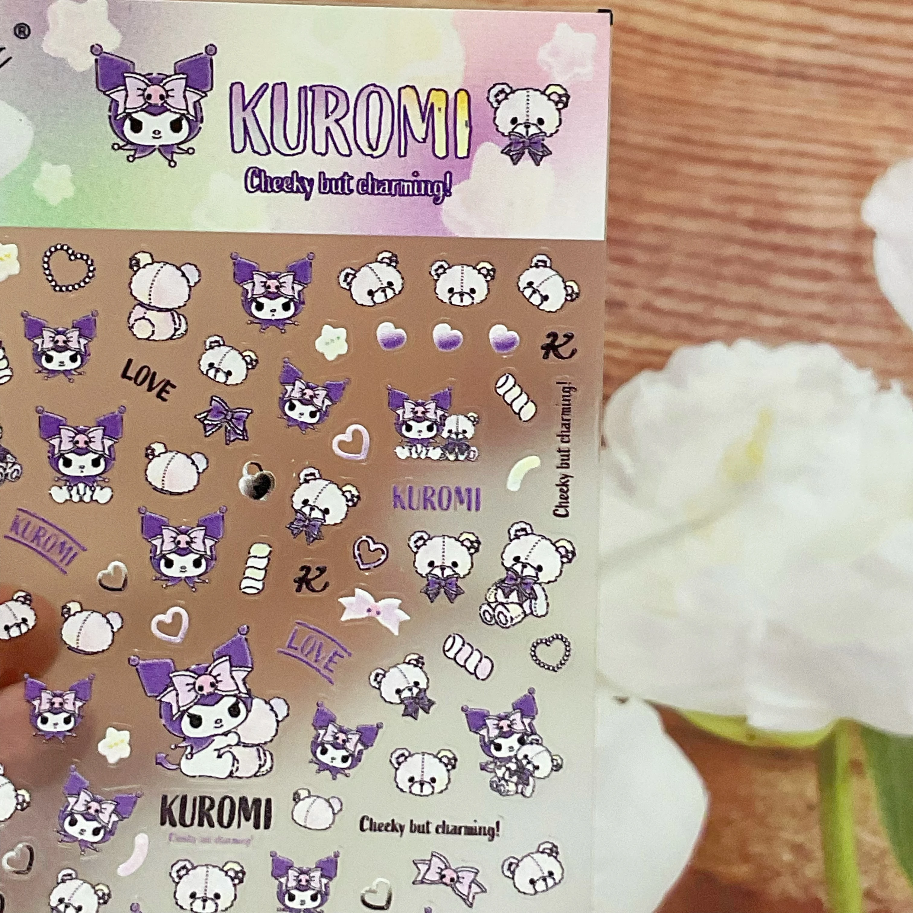 1 sheet Sanrio Nail cute cartoon Melody Laurel dog Kulomi nail sticker fashion Design DIY Happy Accessories