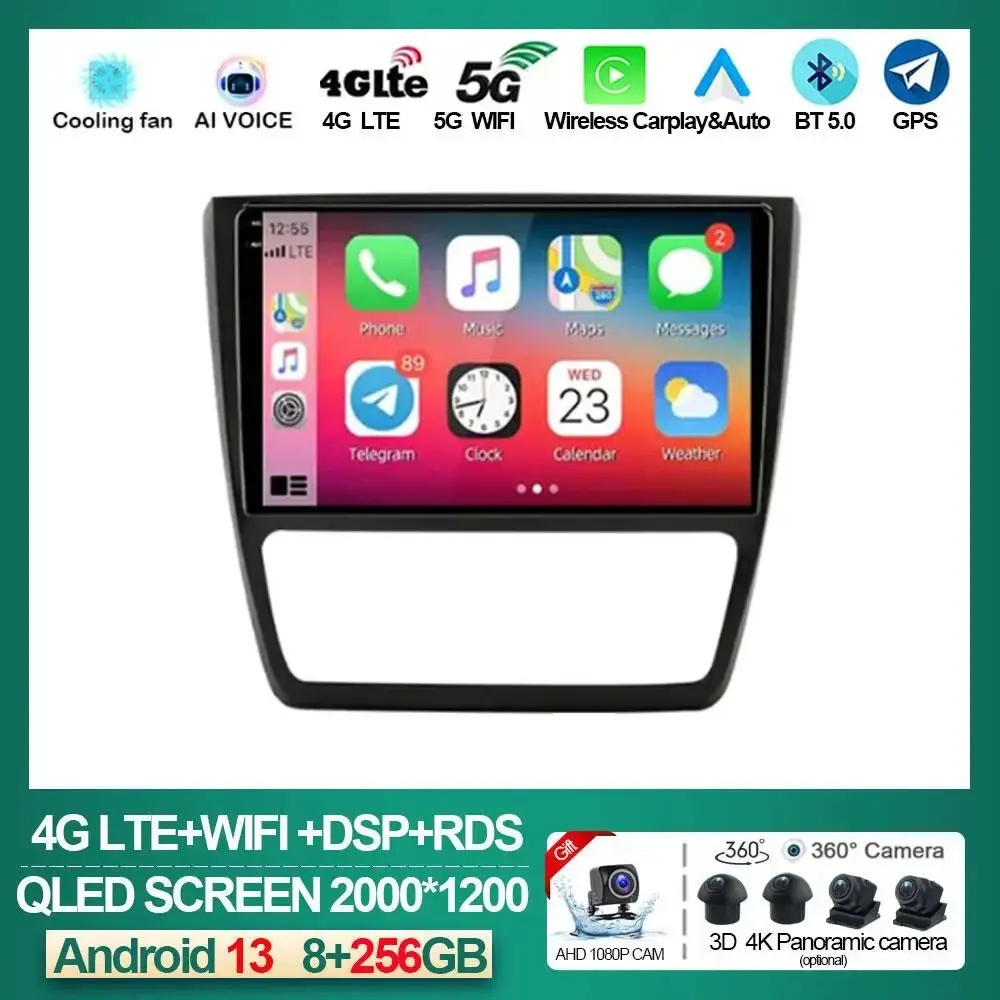 

Android 13 10,1 "Carplay для SKODA Yeti 5L 2009-2014 Авто 2din Автомобильный радиоприемник Мультимедийный плеер GPS Стерео Carplay Сенсорный экран