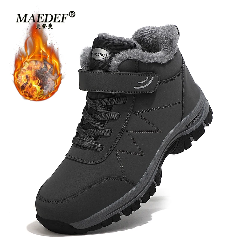 MAEDEF-Bottes de neige coordonnantes pour hommes et femmes, chaussures de trekking, bottes de randonnée confortables, chaussures décontractées doublées chaudes, chaussures pour hommes, extérieur, hiver