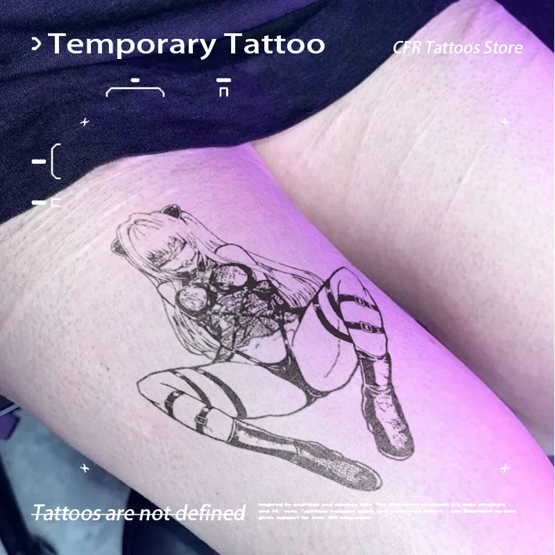 Sexy Hotwife Anime diosa jugo de hierbas tatuaje pegatinas Tatto falso Tatuajes temporales Tatouage Sexuele Tatuaje Bodyart regalo barato