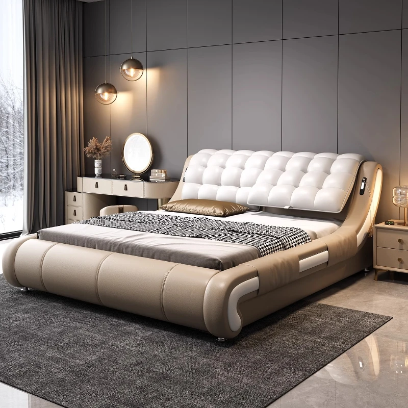 Frame Bedroom Bed Multifunctional Leather Massage Beauty Design Tatami Massage Bed Sleeping Safe Muebles Lounge Suite Furniture