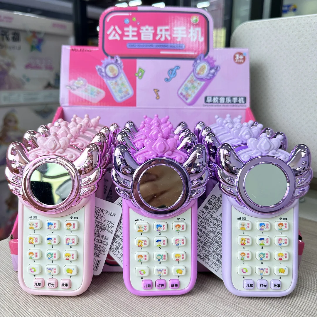 Crianças brinquedos do telefone móvel do bebê educação precoce iluminação simulação telefone bonito princesa música celular presentes da menina