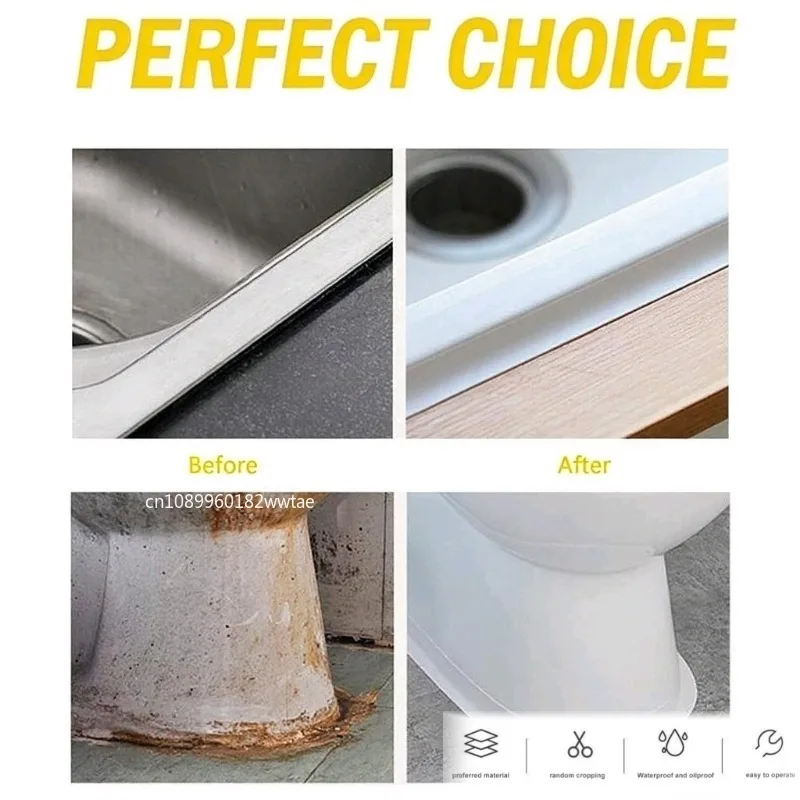 1/2/3.2M Bathroom Waterproof Wall Stickers Sealing Tapes PVC Adhesive Sealing Strips Sink Edge Tape Kitchen Bathroom Accessories