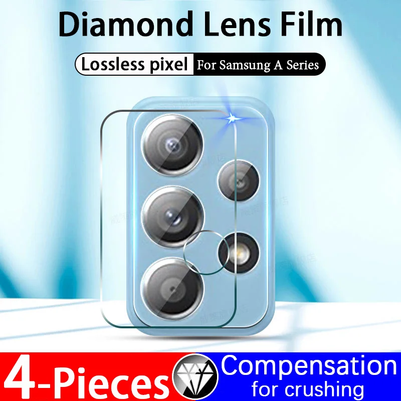 

4PCS Camera Lens Protector Glass Film For Samsung Galaxy A54 A14 A34 A52 A53 5G Full Cover Lens Protector A12 A71 A72 A51 A21S S