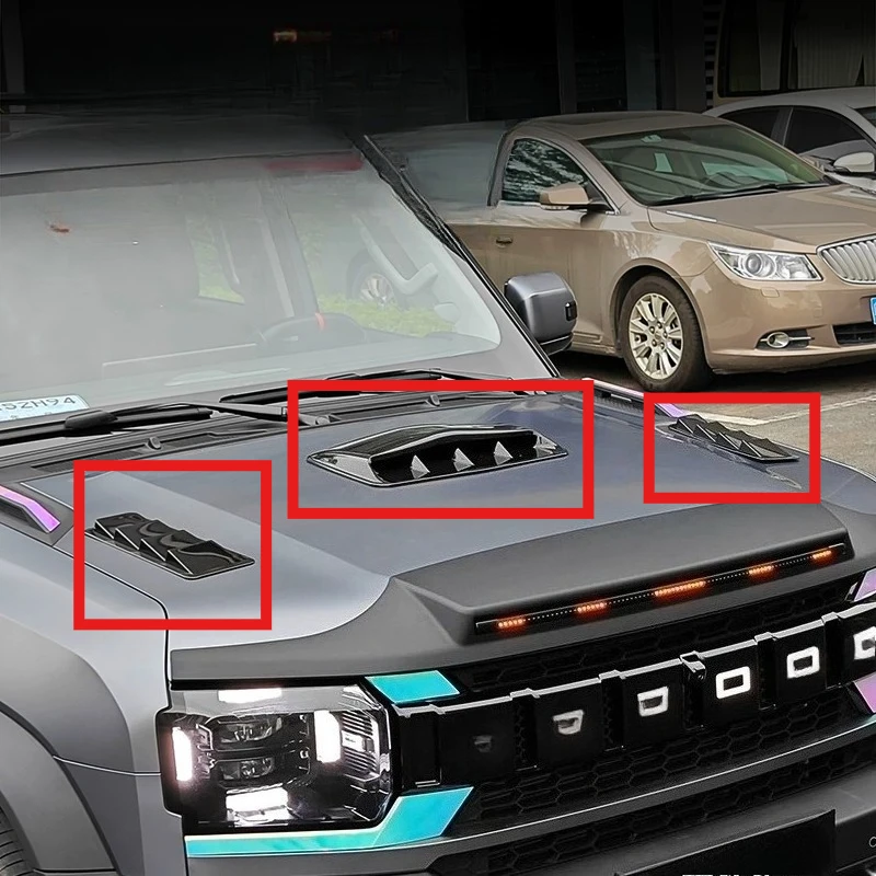 

Декоративная наклейка на воздухозаборник для Jetour Traveller T2, аксессуар для капота автомобиля, черная, стильная модификация