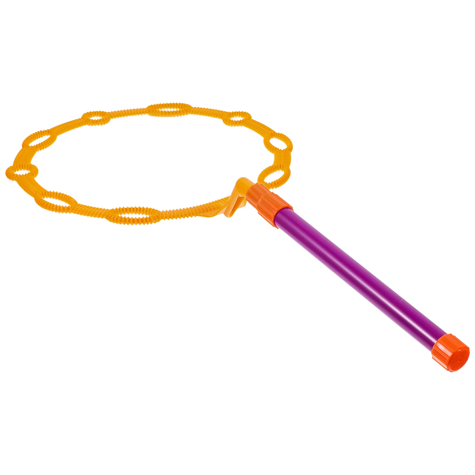 Großer Blasenring für den Außenbereich, blasendes Blasengebläse, kleiner Kreis, langer abnehmbarer Griff, Kinderspielzeug, orange Farbe