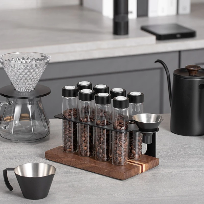 Solid Wood Sealed Container Portable Vent Jar for Coffee Bean Curing & Tasting