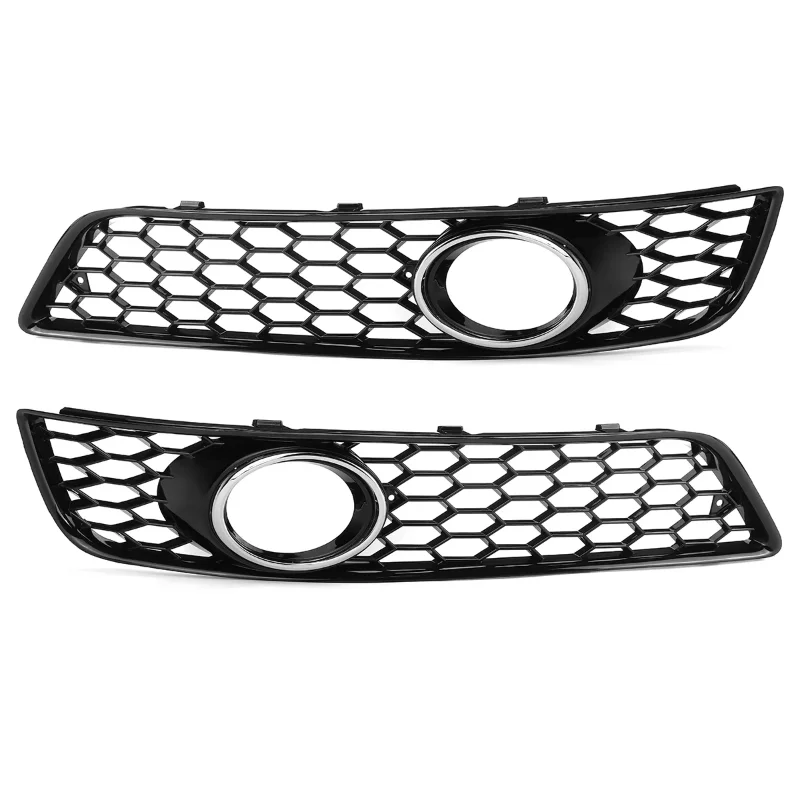 

Glossy/Chrome For Audi A3 8P 2009 2010 2011-2013 Car Fog Light Bezel Cover Front Bumper Lamp Grille With Lamp Hole Mesh Style