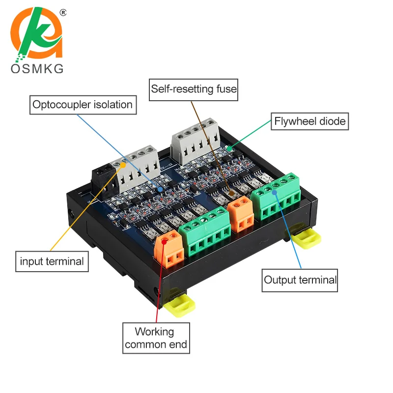 10 Channel  3A Self-recovery PLC Expansion Board Short Circuit Protection DC Module PLC Board Protection MOS Tube
