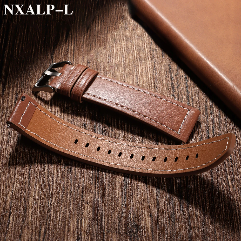 حزام ساعة جلد 20 مللي متر 22 مللي متر لأوميغا ل Seiko الإفراج السريع حزام الساعات لهواوي GT3 GT4 معصمه سوار الأعمال للرجال