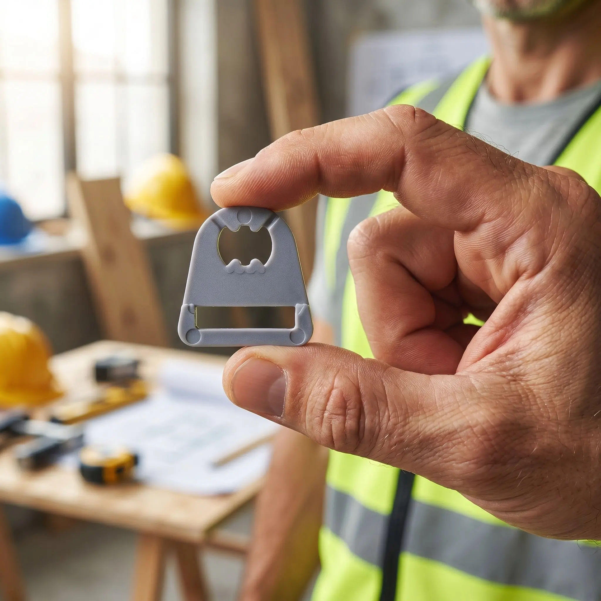 10Pcs Safety Strap Buckles Triangle Hard Hat Replacement Clip for Construction Industrial Use Ear Side Divider Adapter