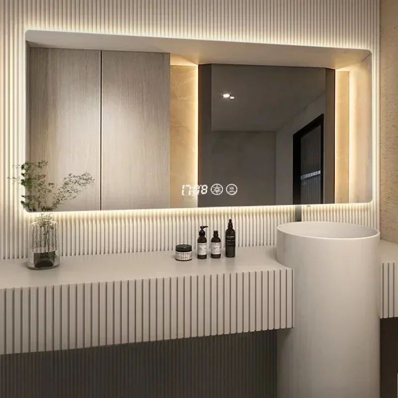Postmodern Wall Bathroom Decorative Mirror Led Makeup Full Body Decorative Mirror Large Espejo Decorativo Home Decoration Luxury