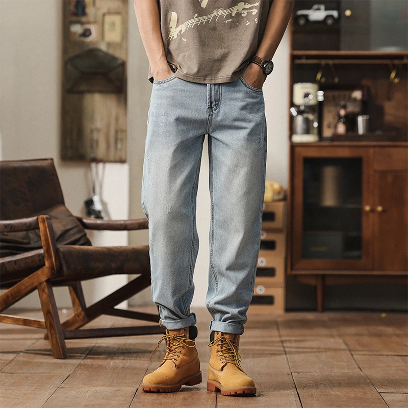 

2025 Spring/Summer New Y2K Loose Jeans Men's Loose Casual Straight Tube Retro Jeans Men's Straight Legs Retro Loose