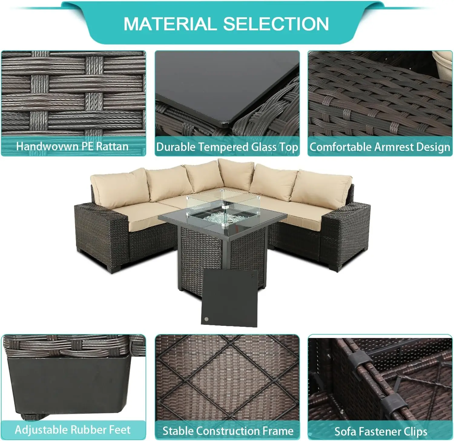 Gartenmöbel Terrassen möbel Sets Gesprächs sets Schnitt Couch Korb weide Rattan Balkon Möbel für Rasen, Garten, Veranda