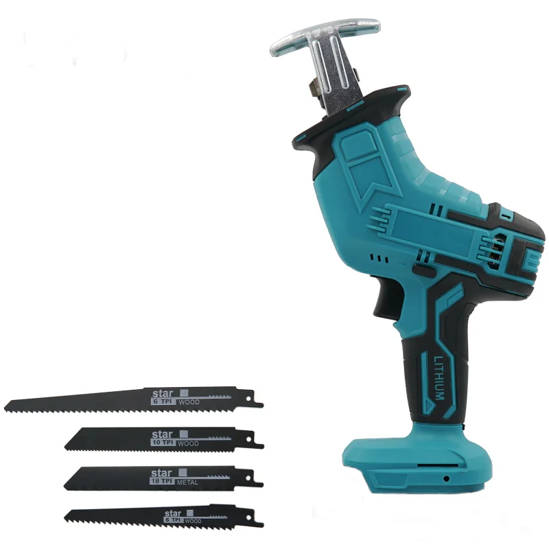 Cordless Reciprocating Saw Adjustable Speed ​​Electric Saw Wood Metal Pipe Cutting Power Tool Suitable for Makita 18v Battery