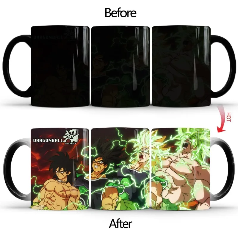 Anime Dragon Ball Goku Mug Cartoon Creative Son Goku Ceramic Cup Hot Heat Sensitive Magic Color Changing Mug Kids Birthdays Gift