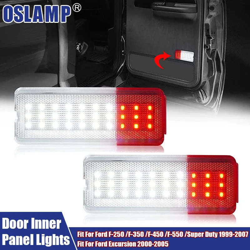 2Pcs Car Door Inner Panel Lights LED Signal Lamp Fit For Ford F-250 / F-350 / F-450 / F-550 /Super Duty1999-2007 F81Z-2523820-AA