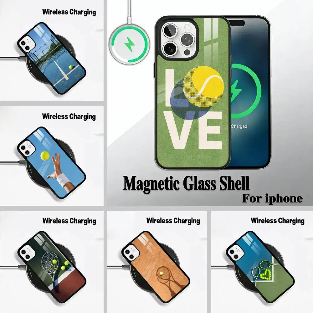 

Popular Sport - Tennis Phone Case For IPhone17 16 15 14 13 12 11 Pro Max 16/15/14Plus Wireless Charger Cover Funda