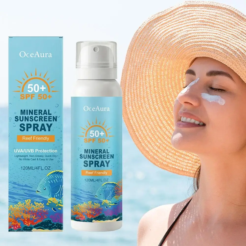 Protetor Solar Mineral Premium SPF50+ Amigo dos Corais em Spray 120ml, Proteção Duradoura UVA/UVB, Leve e Não Oleoso para Rosto e Corpo