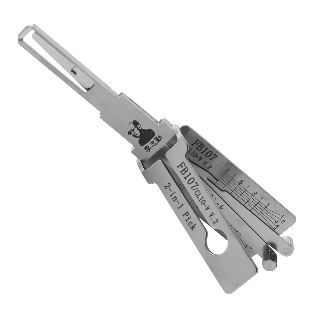FB107 Lishi 2-in-1 Werkzeug für Renault Türschlosszylinder Schlosserbedarf Reparaturwerkzeuge – Detail 1