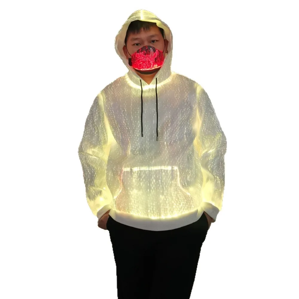 LED magic horse racing color-changing fiber optic sweater high-density bright light shining luminous suit