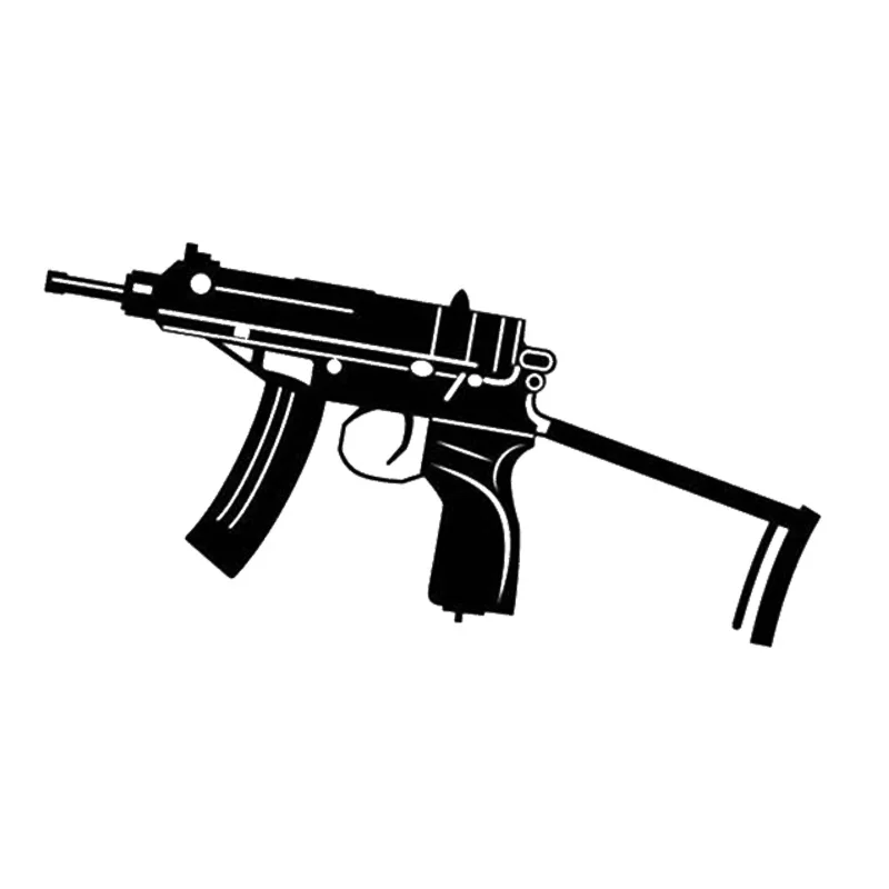 gun boy shaped car window bumper vinyl motorcycle accessories mechanical submachine gun decorative sticker