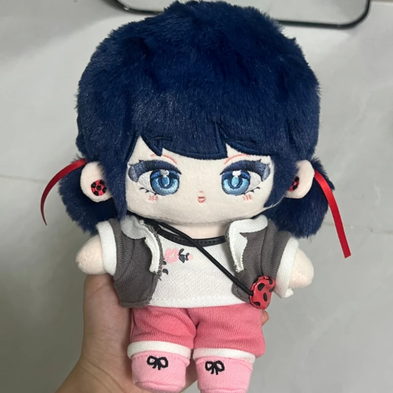 Removable Outfit Plush Doll Lady Bug Spotted Beetle Girl & Dark Cat Boy Inner Skeleton Stuffed Toy Collectible Gift For Adults