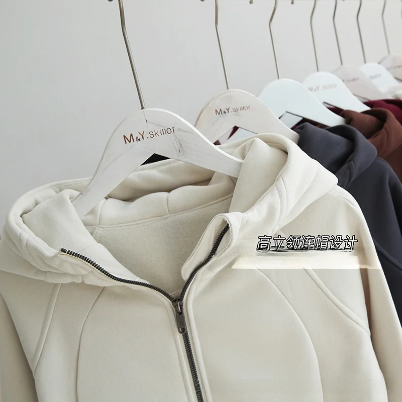 المرأة سليم صالح مقنعين الغوص البلوز سترة الصوف مبطن الدافئة اليوغا سترة رياضية علوية نفس النمط الخريف الشتاء التخسيس