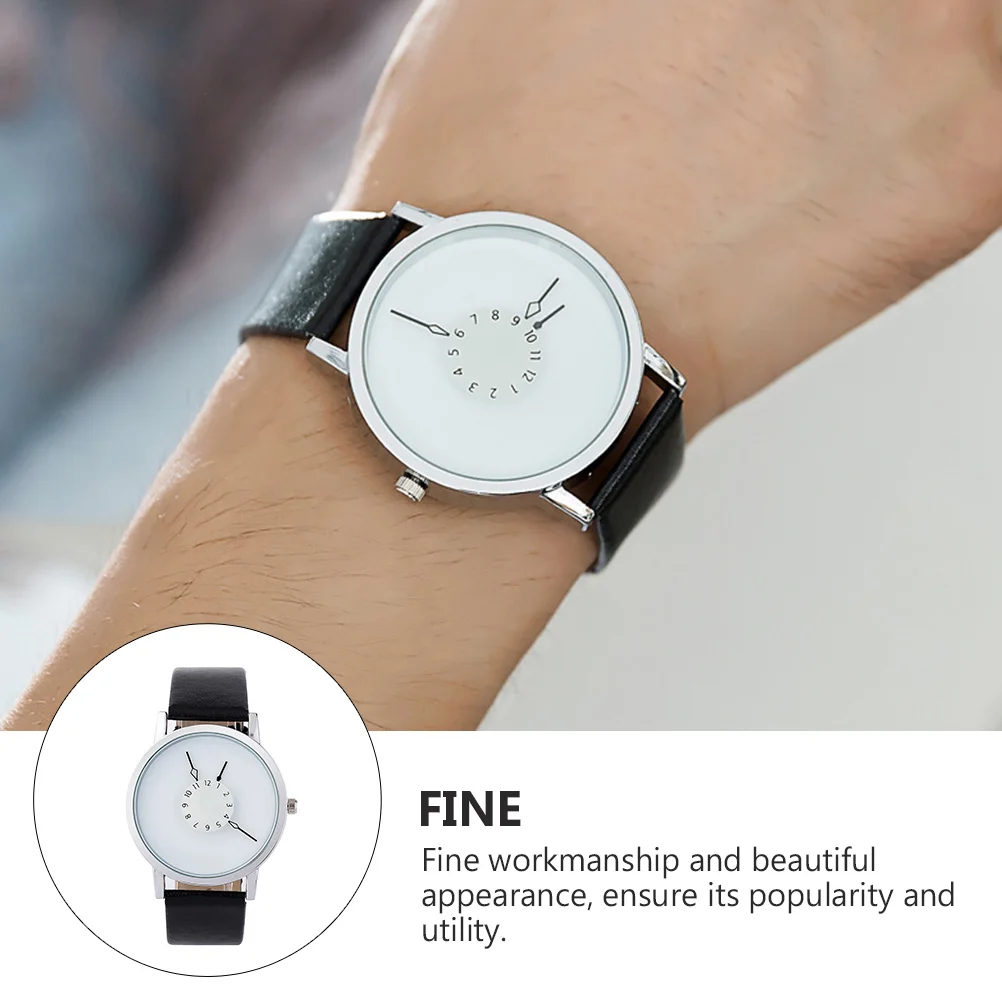 ساعة يد كاجوال بسيطة للطلاب بحزام PU مقاومة للماء كوارتز ساعة مريحة وأنيقة مقاومة للماء #5