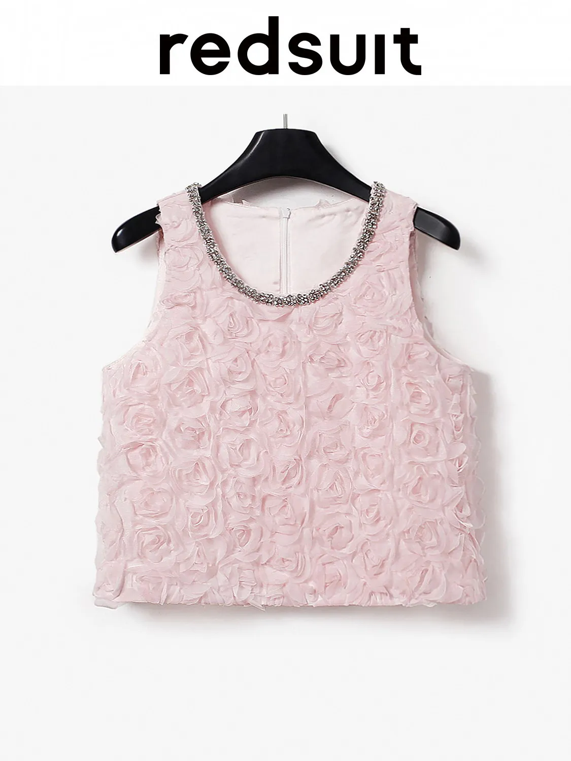 New Advanced Heavy Industry Rose Blossoms Diamond Set Tank Top with Sweet Summer Design Custom Size