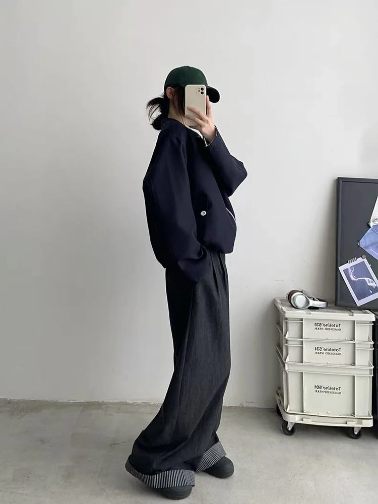 خمر مزدوجة الوجهين ارتداء السترات النساء الخريف Harajuku الشارع الشهير سترة واقية غير رسمية Bf الكورية التلبيب سستة زي بيسبول #3