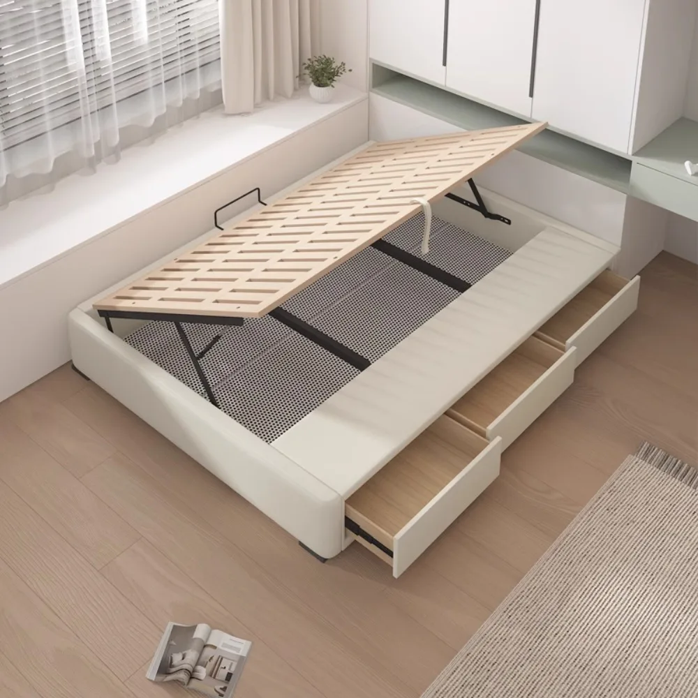 

Children Double Bed Queen Girls Design Tatami Multifunctional Beauty Bed Frames Sleeping Muebles Para Dormitorio Furnitures